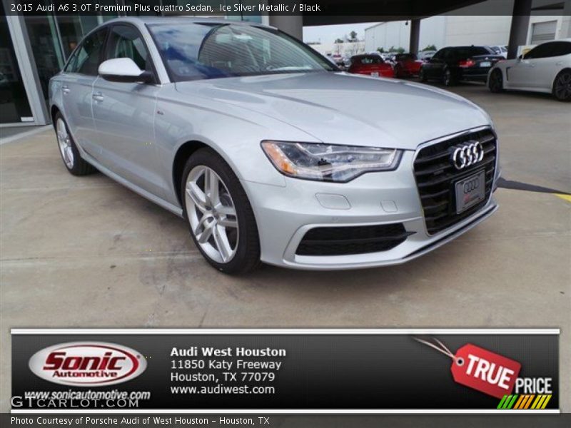 Ice Silver Metallic / Black 2015 Audi A6 3.0T Premium Plus quattro Sedan