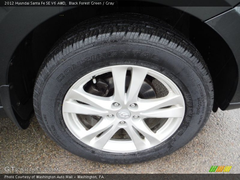Black Forest Green / Gray 2012 Hyundai Santa Fe SE V6 AWD