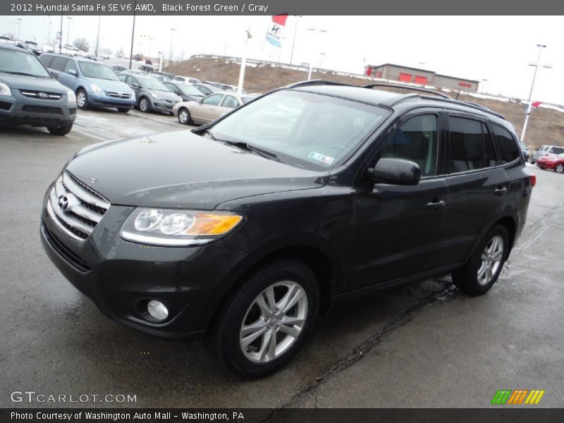Black Forest Green / Gray 2012 Hyundai Santa Fe SE V6 AWD