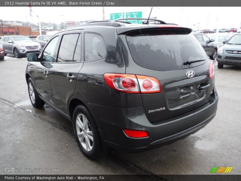 Black Forest Green / Gray 2012 Hyundai Santa Fe SE V6 AWD