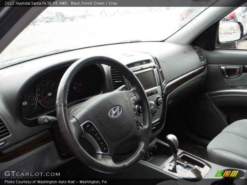 Black Forest Green / Gray 2012 Hyundai Santa Fe SE V6 AWD