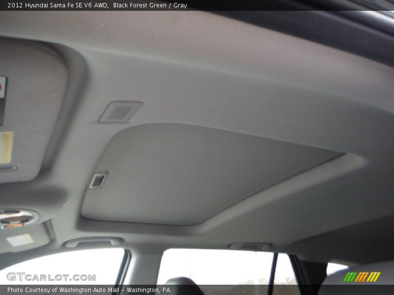 Black Forest Green / Gray 2012 Hyundai Santa Fe SE V6 AWD