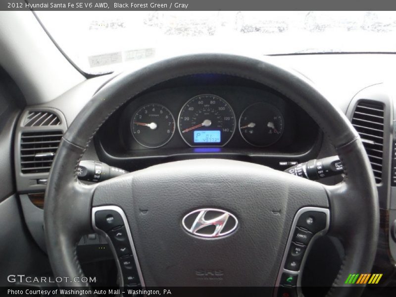 Black Forest Green / Gray 2012 Hyundai Santa Fe SE V6 AWD
