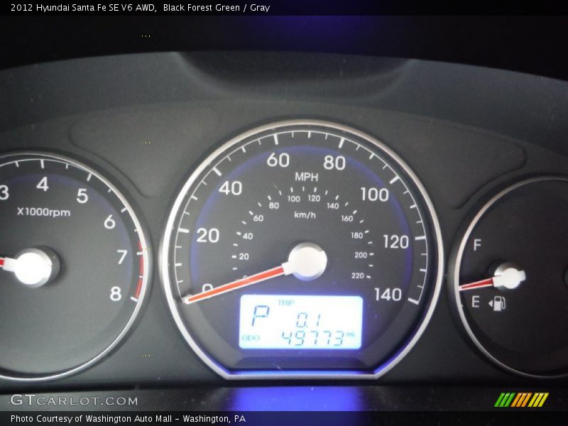 Black Forest Green / Gray 2012 Hyundai Santa Fe SE V6 AWD