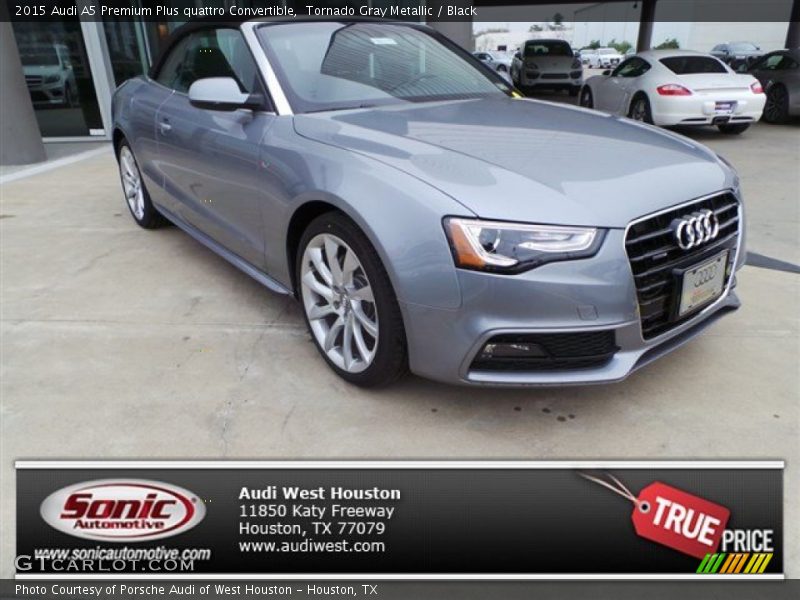 Tornado Gray Metallic / Black 2015 Audi A5 Premium Plus quattro Convertible