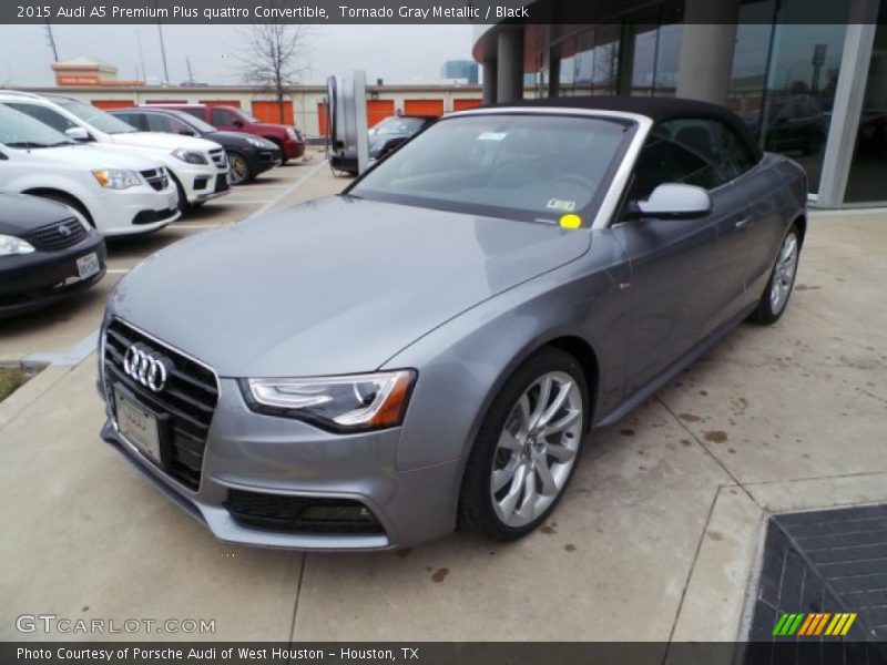 Tornado Gray Metallic / Black 2015 Audi A5 Premium Plus quattro Convertible