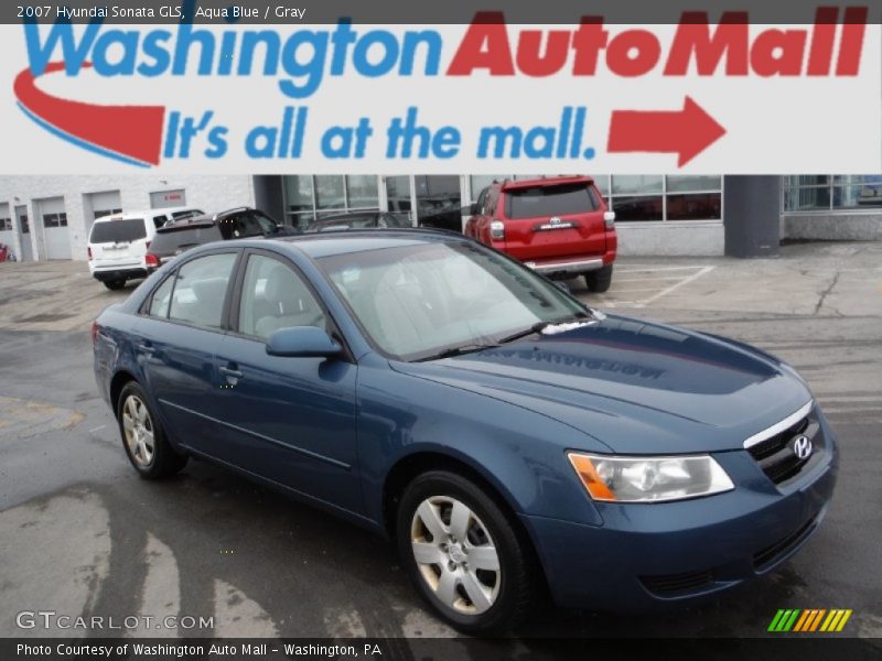 Aqua Blue / Gray 2007 Hyundai Sonata GLS
