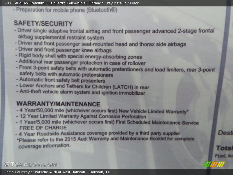 Tornado Gray Metallic / Black 2015 Audi A5 Premium Plus quattro Convertible