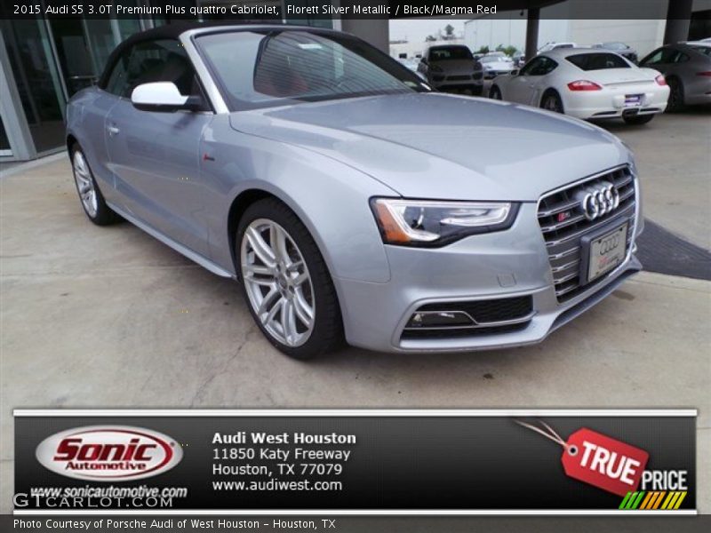 Florett Silver Metallic / Black/Magma Red 2015 Audi S5 3.0T Premium Plus quattro Cabriolet