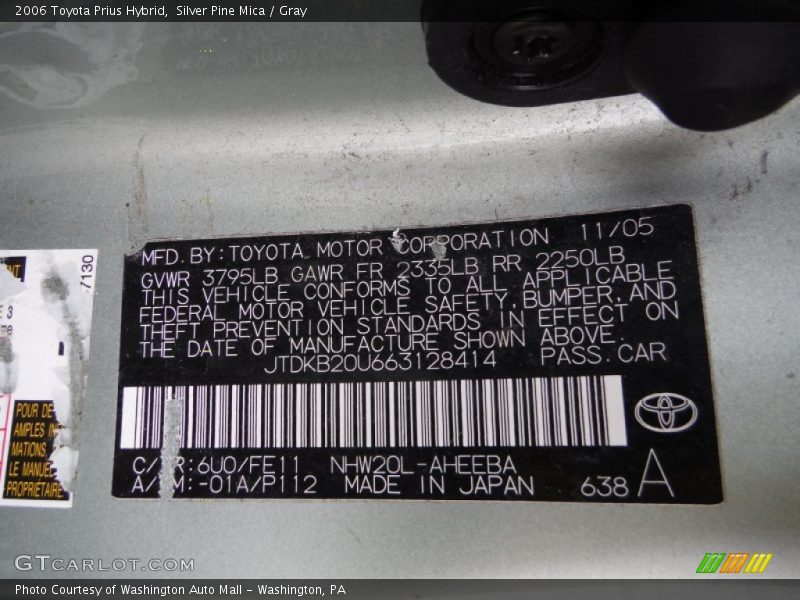 Silver Pine Mica / Gray 2006 Toyota Prius Hybrid