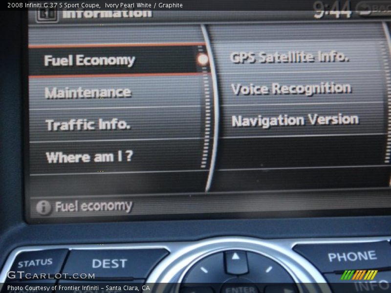 Ivory Pearl White / Graphite 2008 Infiniti G 37 S Sport Coupe