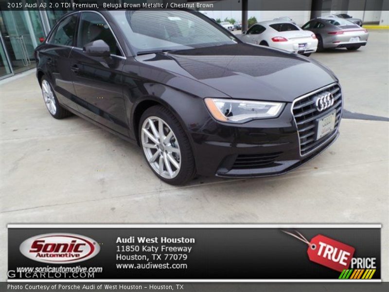 Beluga Brown Metallic / Chestnut Brown 2015 Audi A3 2.0 TDI Premium