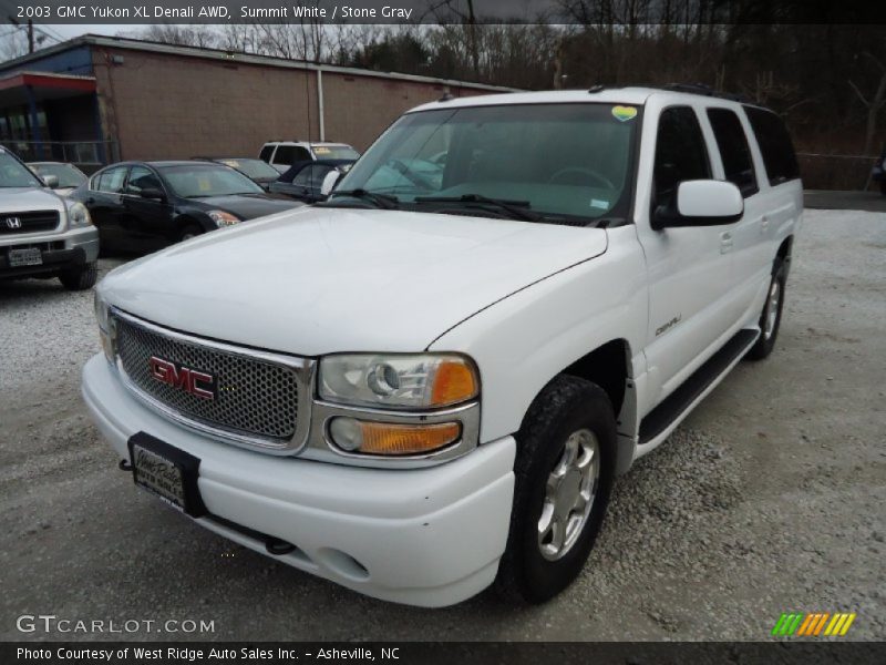 Summit White / Stone Gray 2003 GMC Yukon XL Denali AWD