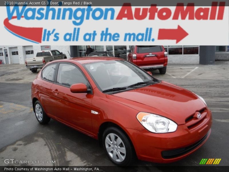 Tango Red / Black 2010 Hyundai Accent GS 3 Door