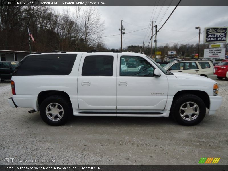 Summit White / Stone Gray 2003 GMC Yukon XL Denali AWD