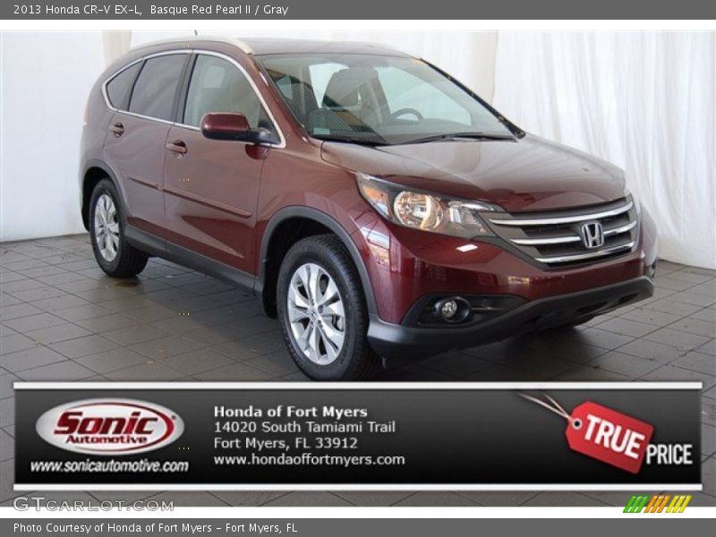 Basque Red Pearl II / Gray 2013 Honda CR-V EX-L