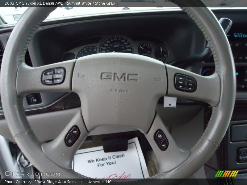 Summit White / Stone Gray 2003 GMC Yukon XL Denali AWD