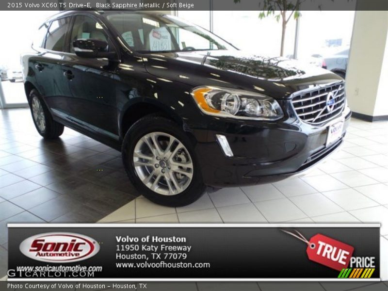 Black Sapphire Metallic / Soft Beige 2015 Volvo XC60 T5 Drive-E