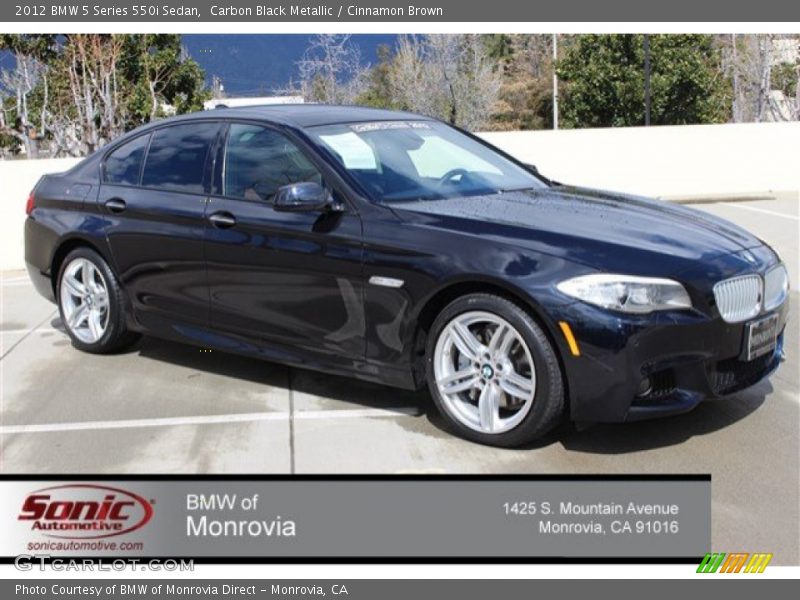 Carbon Black Metallic / Cinnamon Brown 2012 BMW 5 Series 550i Sedan