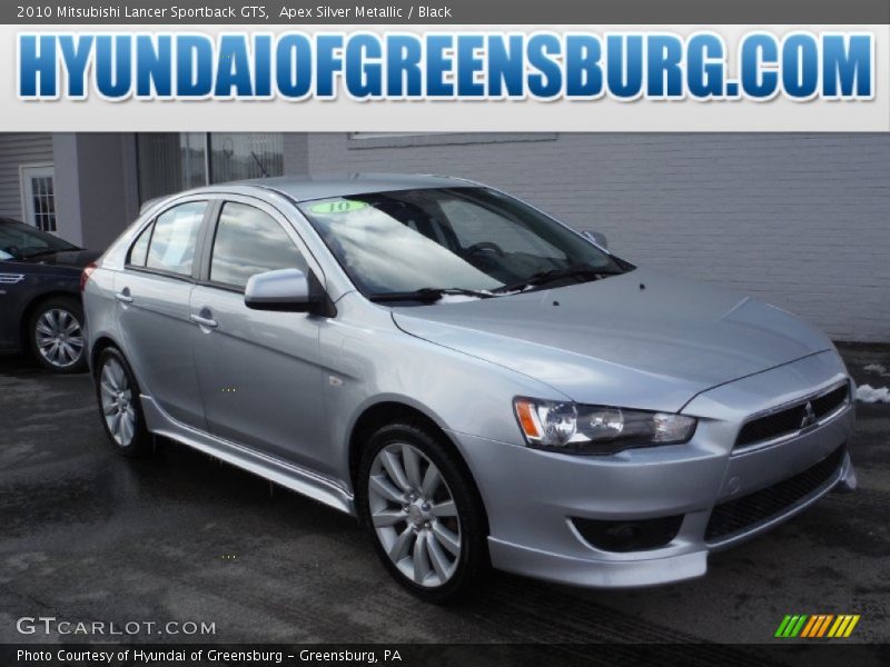 Apex Silver Metallic / Black 2010 Mitsubishi Lancer Sportback GTS