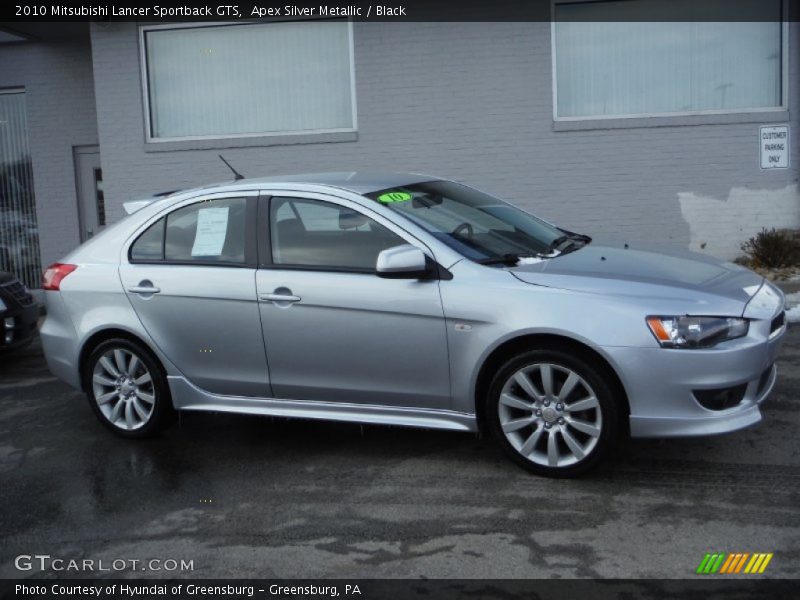 Apex Silver Metallic / Black 2010 Mitsubishi Lancer Sportback GTS