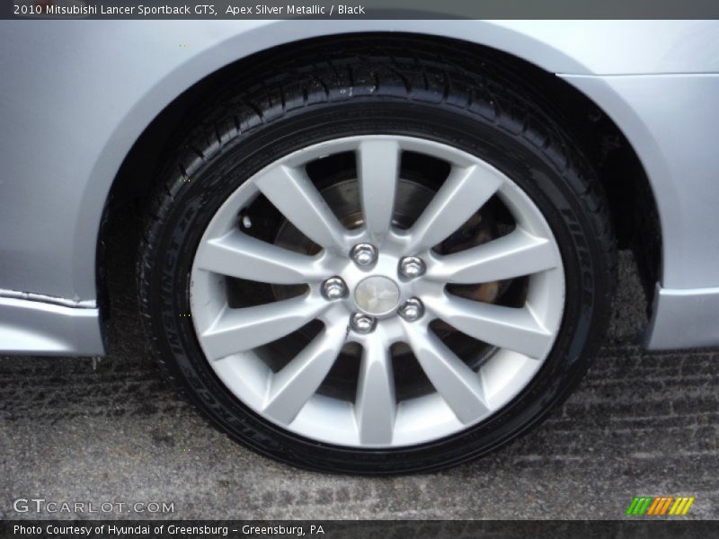 Apex Silver Metallic / Black 2010 Mitsubishi Lancer Sportback GTS