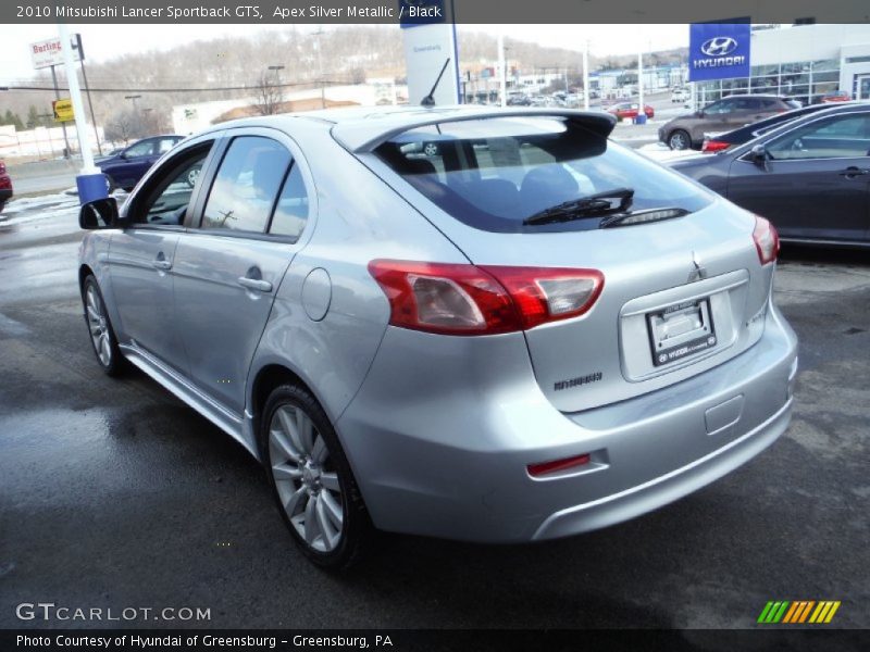 Apex Silver Metallic / Black 2010 Mitsubishi Lancer Sportback GTS