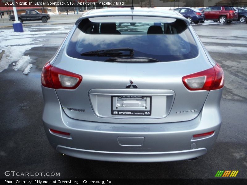 Apex Silver Metallic / Black 2010 Mitsubishi Lancer Sportback GTS