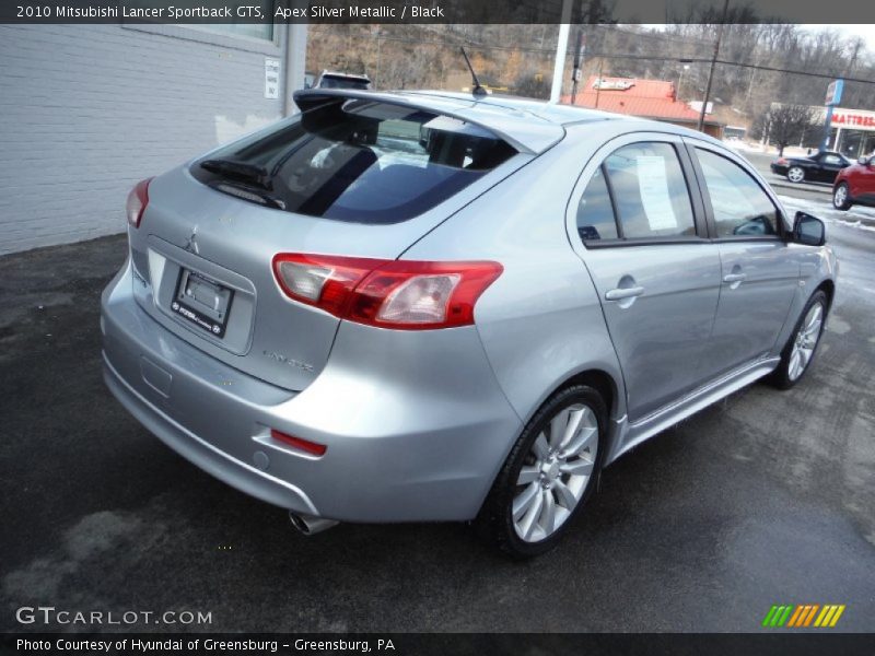 Apex Silver Metallic / Black 2010 Mitsubishi Lancer Sportback GTS