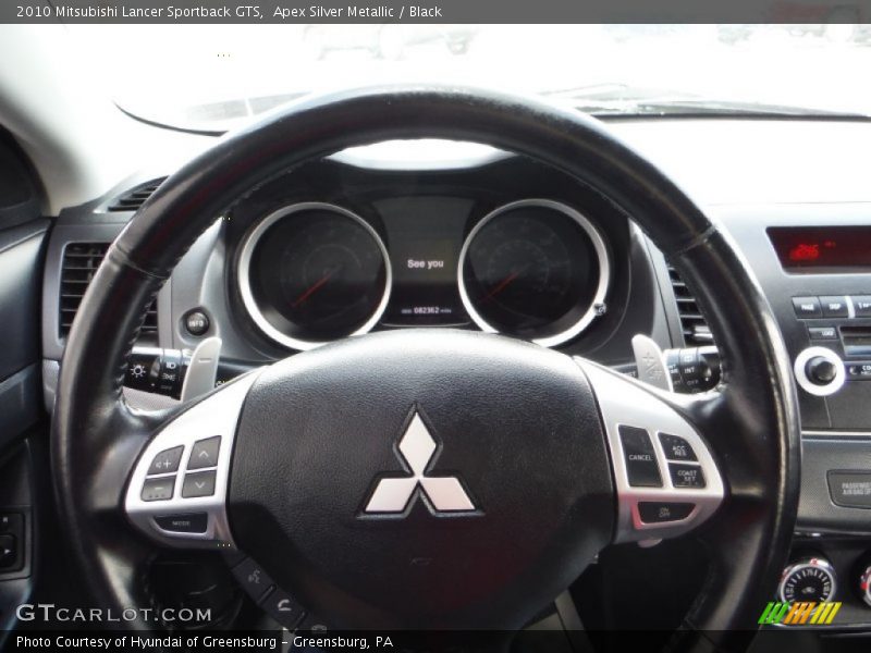 Apex Silver Metallic / Black 2010 Mitsubishi Lancer Sportback GTS
