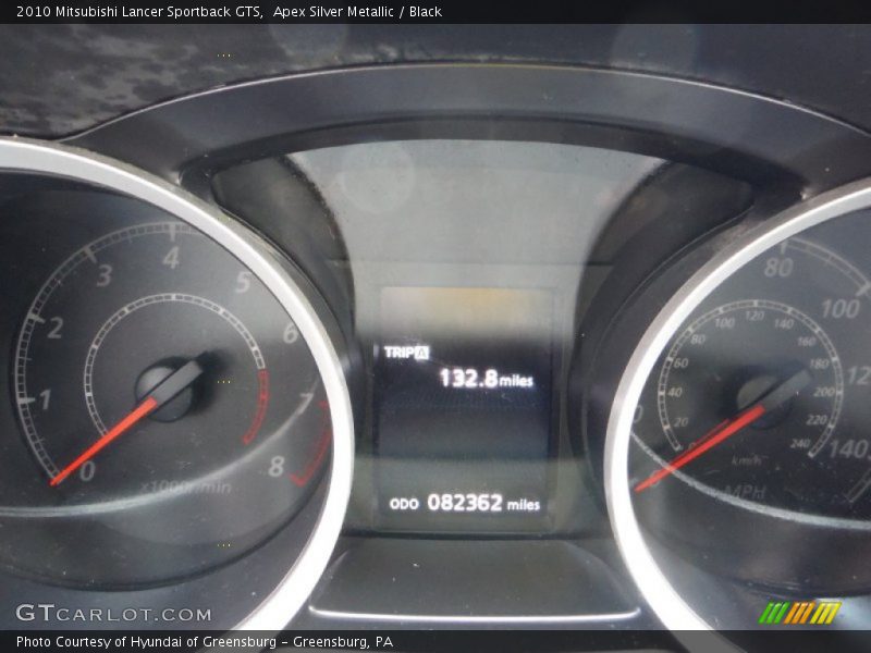 Apex Silver Metallic / Black 2010 Mitsubishi Lancer Sportback GTS
