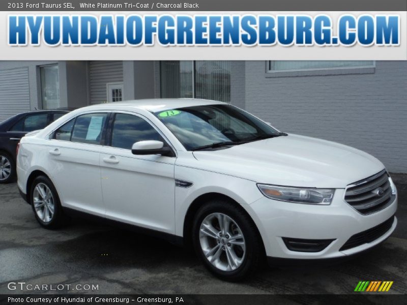 White Platinum Tri-Coat / Charcoal Black 2013 Ford Taurus SEL