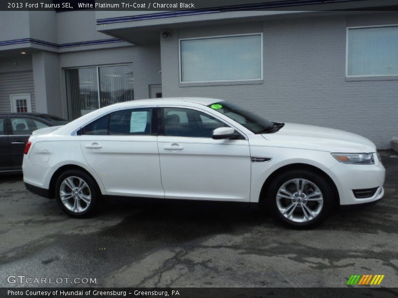 White Platinum Tri-Coat / Charcoal Black 2013 Ford Taurus SEL