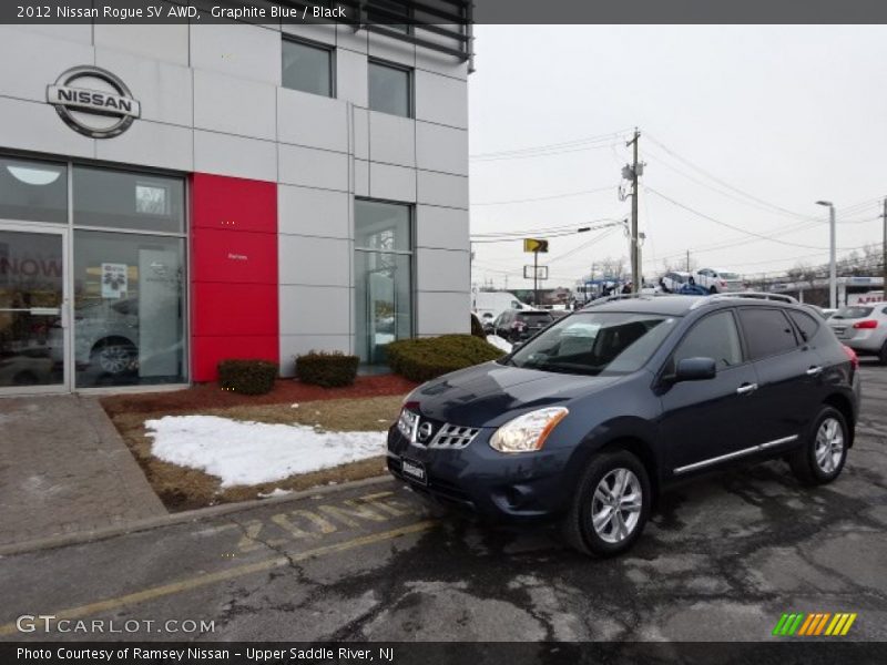 Graphite Blue / Black 2012 Nissan Rogue SV AWD