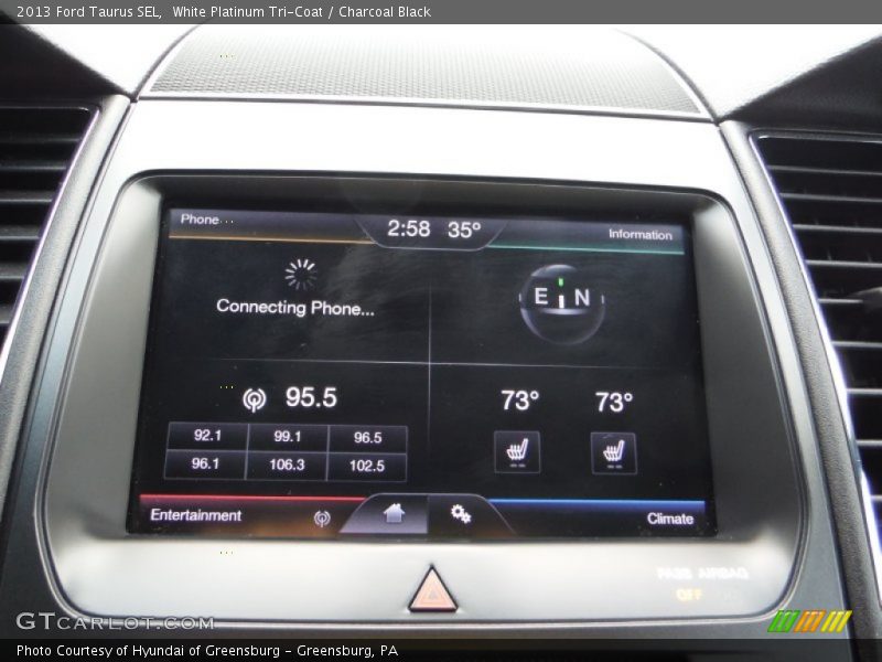 White Platinum Tri-Coat / Charcoal Black 2013 Ford Taurus SEL