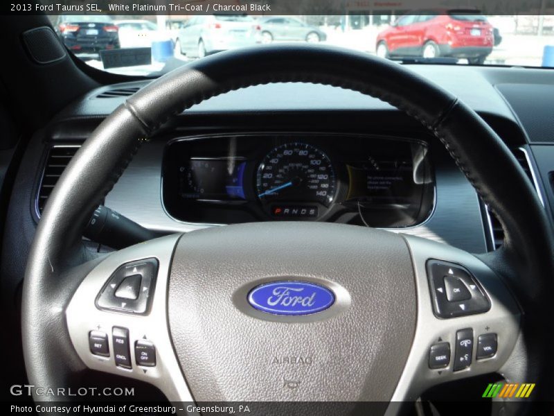 White Platinum Tri-Coat / Charcoal Black 2013 Ford Taurus SEL