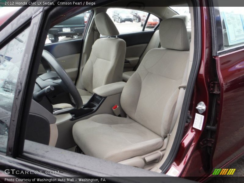 Crimson Pearl / Beige 2012 Honda Civic LX Sedan