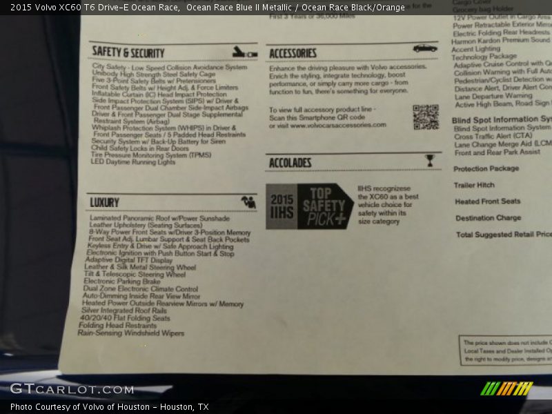  2015 XC60 T6 Drive-E Ocean Race Window Sticker