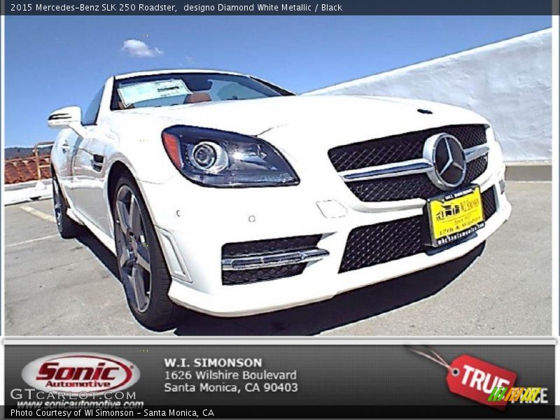 designo Diamond White Metallic / Black 2015 Mercedes-Benz SLK 250 Roadster