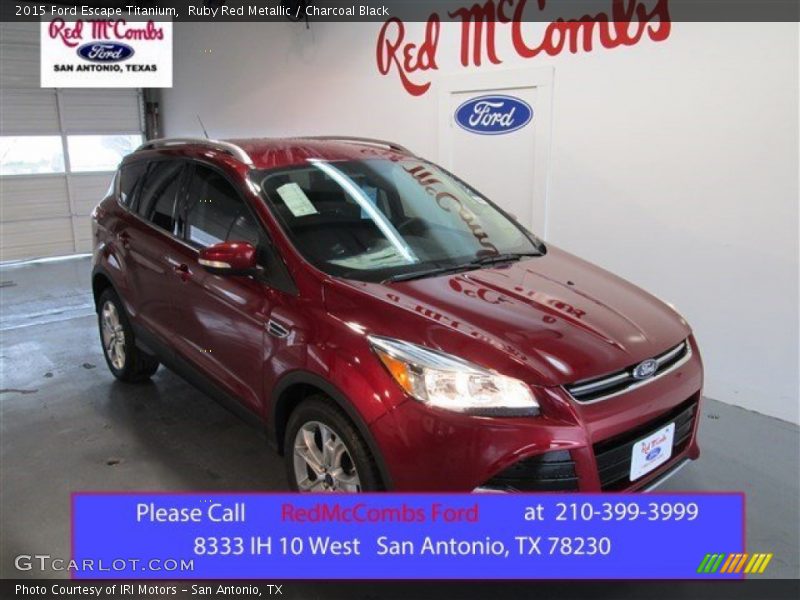 Ruby Red Metallic / Charcoal Black 2015 Ford Escape Titanium