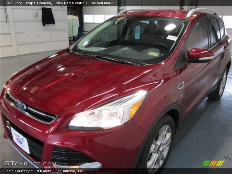 Ruby Red Metallic / Charcoal Black 2015 Ford Escape Titanium