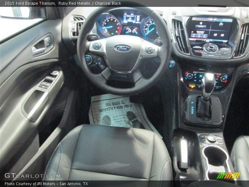 Ruby Red Metallic / Charcoal Black 2015 Ford Escape Titanium