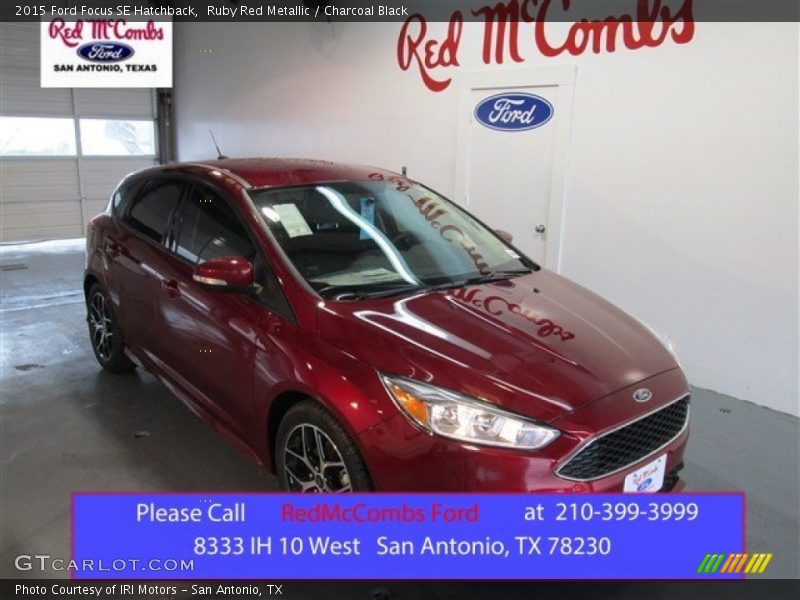 Ruby Red Metallic / Charcoal Black 2015 Ford Focus SE Hatchback