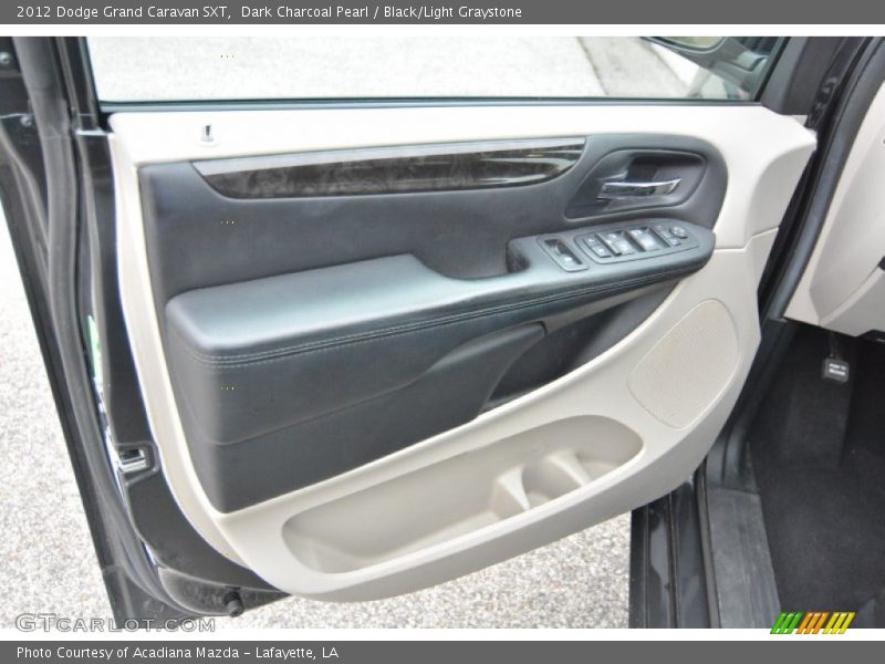 Dark Charcoal Pearl / Black/Light Graystone 2012 Dodge Grand Caravan SXT