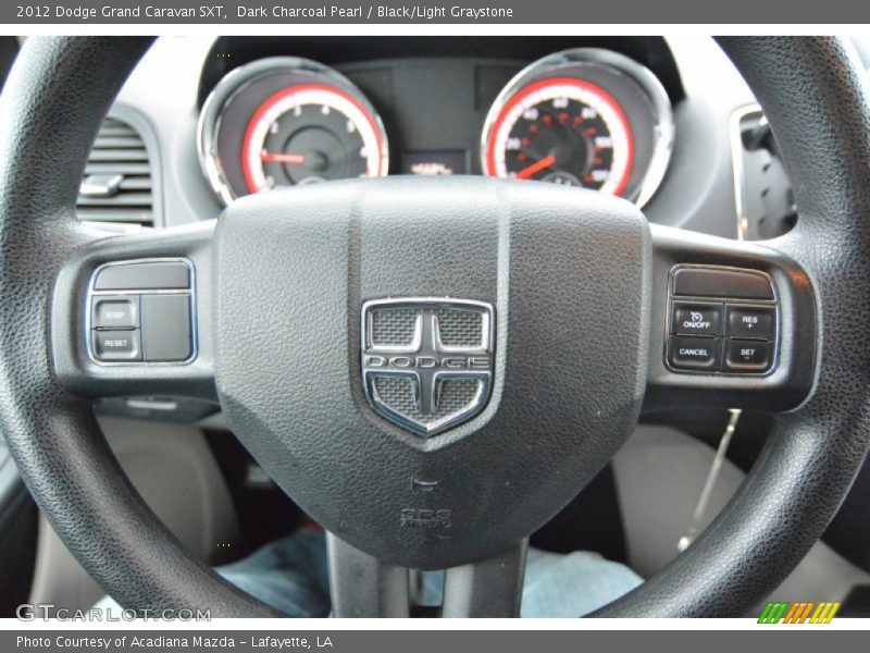 Dark Charcoal Pearl / Black/Light Graystone 2012 Dodge Grand Caravan SXT