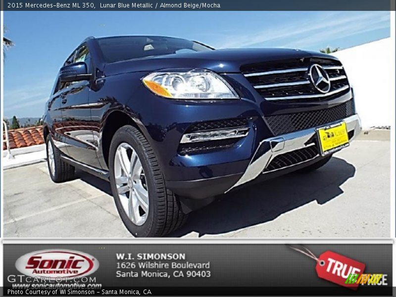 Lunar Blue Metallic / Almond Beige/Mocha 2015 Mercedes-Benz ML 350