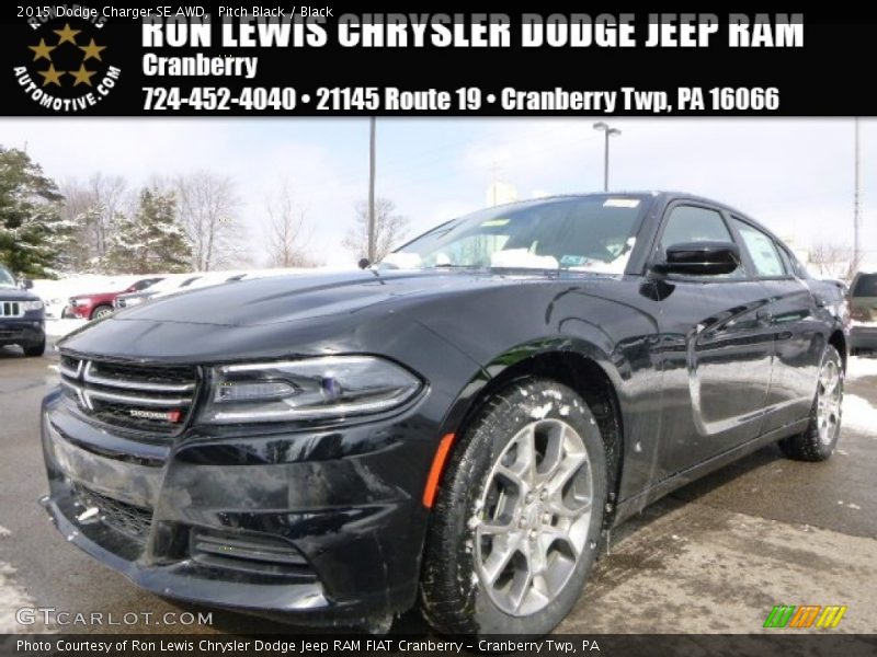Pitch Black / Black 2015 Dodge Charger SE AWD