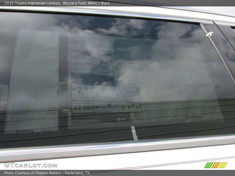 Blizzard Pearl White / Black 2015 Toyota Highlander Limited
