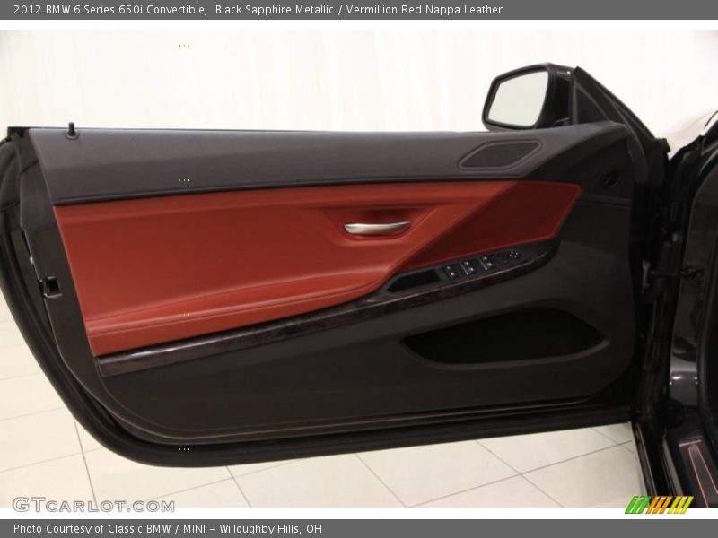 Black Sapphire Metallic / Vermillion Red Nappa Leather 2012 BMW 6 Series 650i Convertible