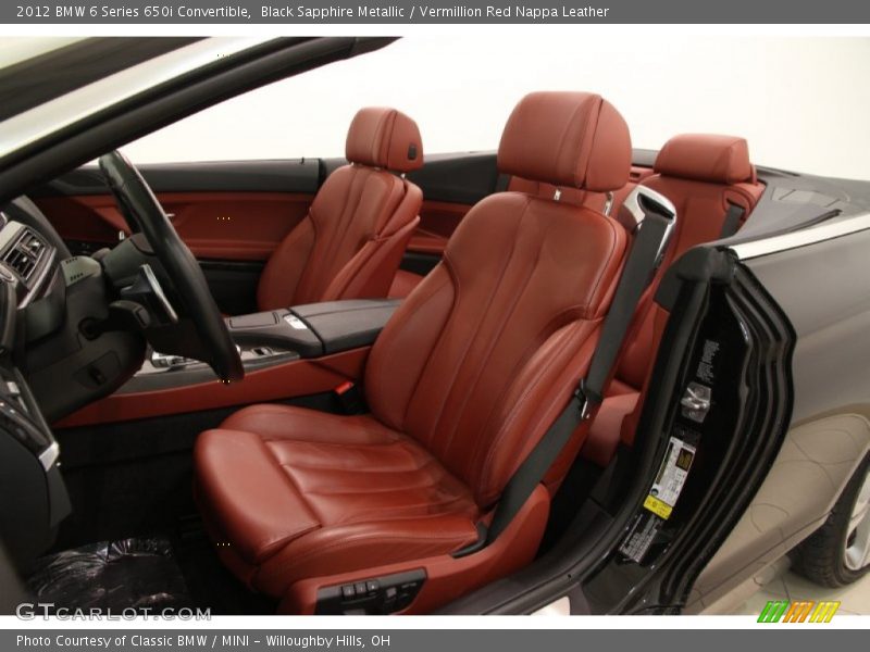 Black Sapphire Metallic / Vermillion Red Nappa Leather 2012 BMW 6 Series 650i Convertible